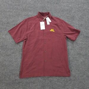 Minnesota Golden Gophers Shirt Mens Small Maroon Tommy‎ Bahama 100% Silk NCAA